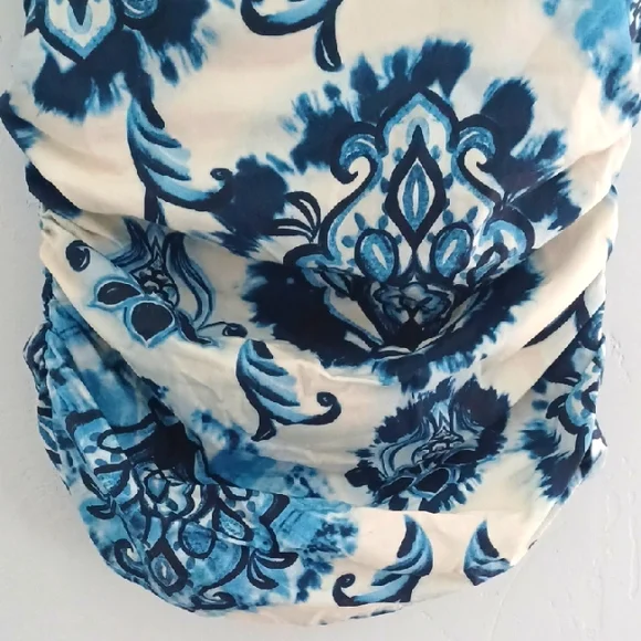 NWT Zara Blue and White Pattern Ruched Cami Top - Picture 5 of 9